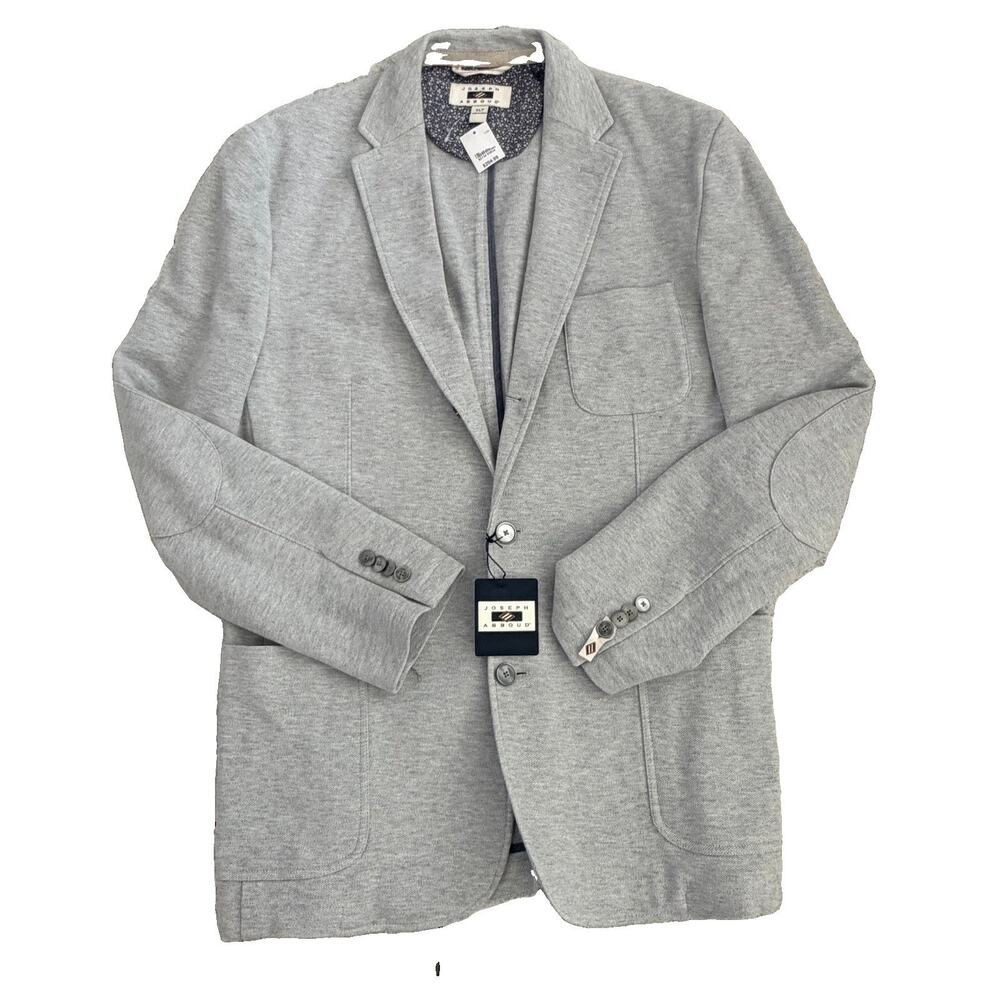 New Joseph Abboud Men's Textured Grey Knit Blazer Notch Collar NWT $205 XLT Tall